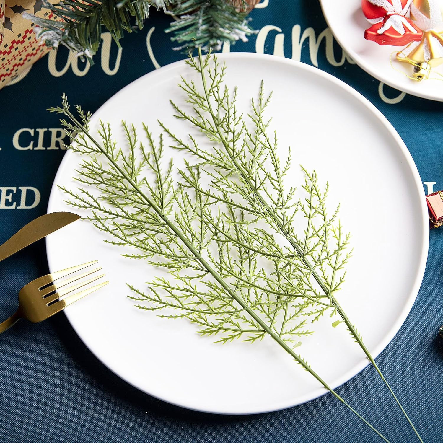 30 Artificial Pine Branches for Christmas Tree Decor and Wreath Making