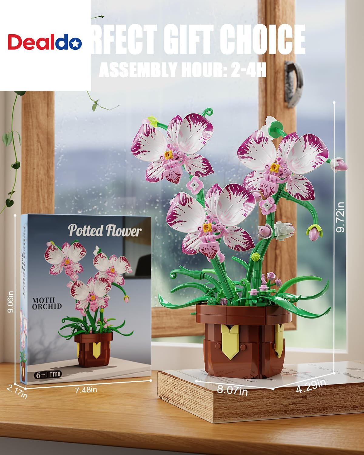 Flowers Botanicals Orchid Building Set – Artificial Flower Building Blocks for A