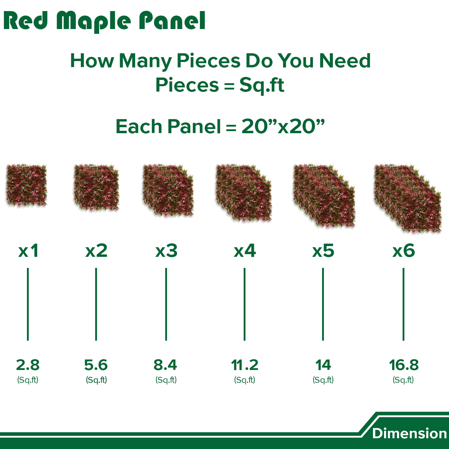 20″ Artificial Faux Red Maple Leaf Grass Mats Home Hedge Festival Decor