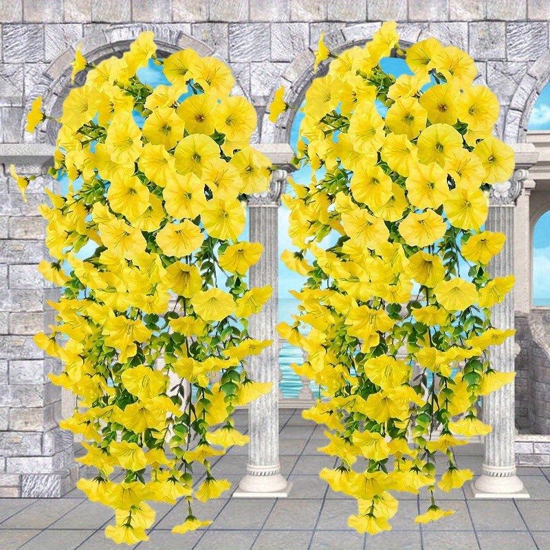 4pcs Artificial Hanging Petunia Garland Fake Trailing Flower Wedding Party Decor