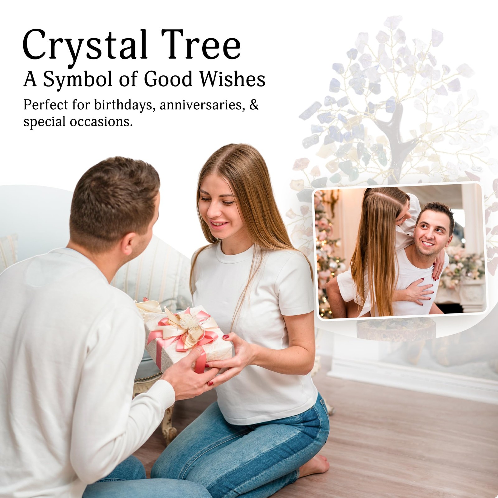 Black Tourmaline Crystal Tree Healing Stones Gemstone Spiritual Home Decor