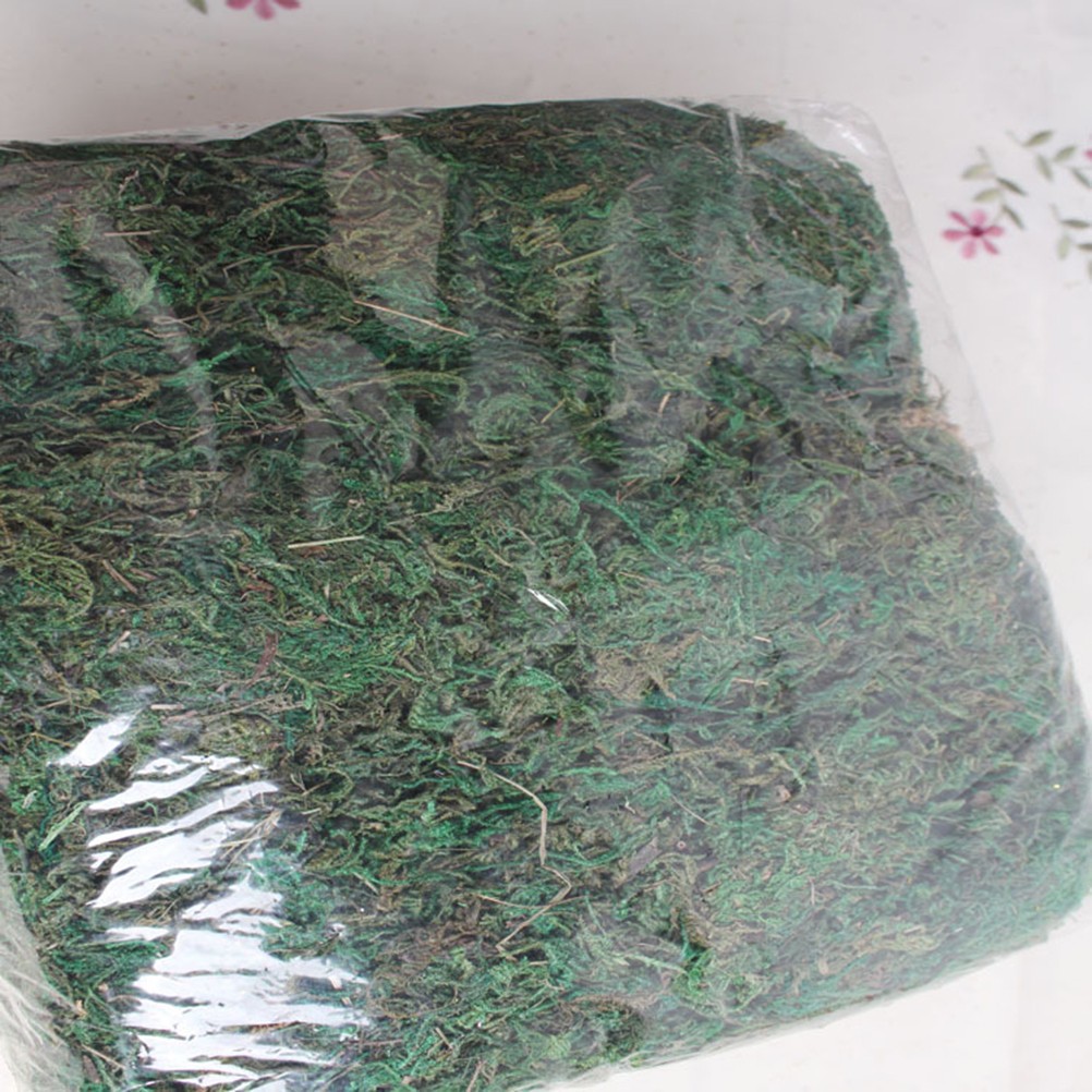 4 Packs Durable Artificial Moss Natural Green for Miniature House Decoration