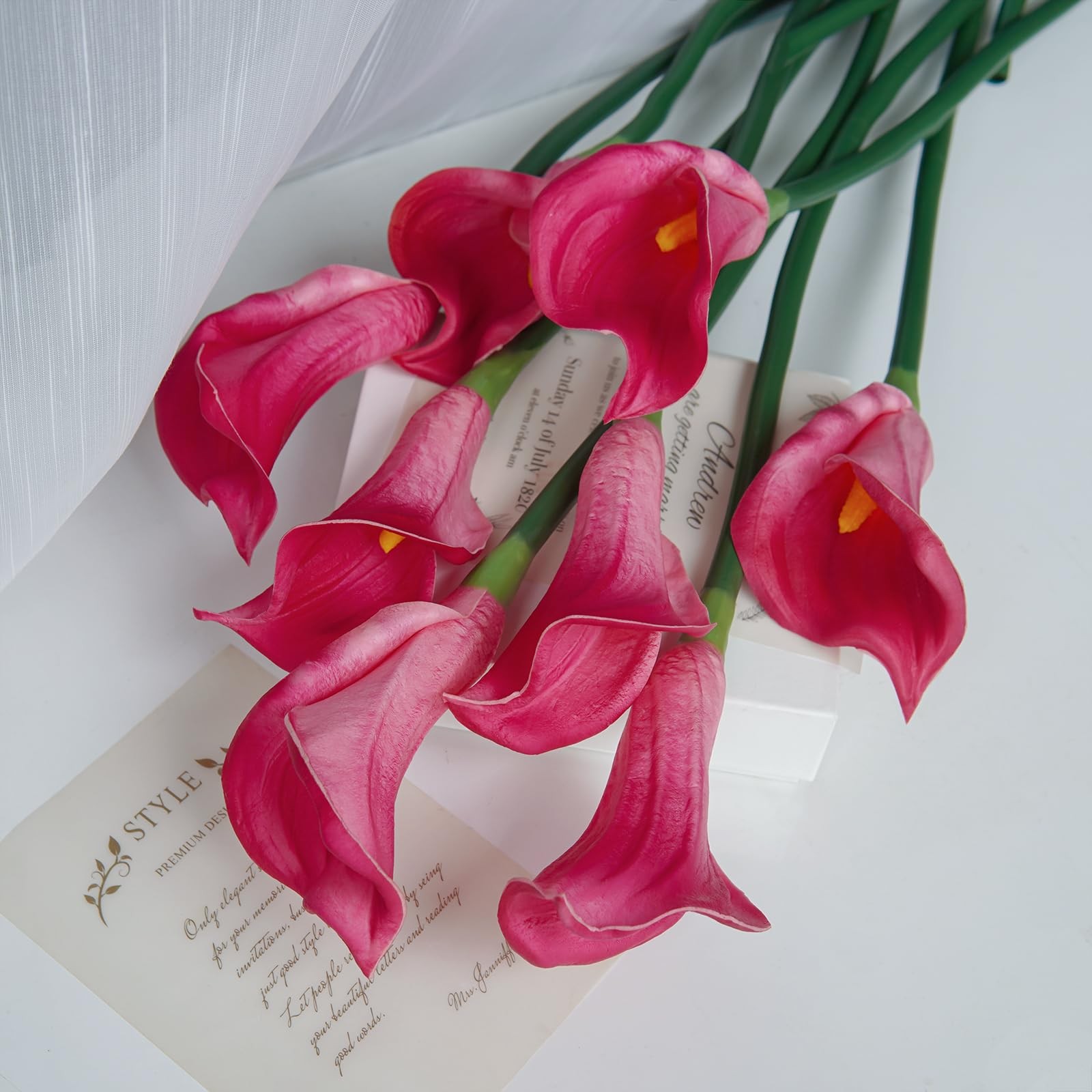 Calla Lily Artificial Flowers 8 Pcs Calla Lily (Purple)