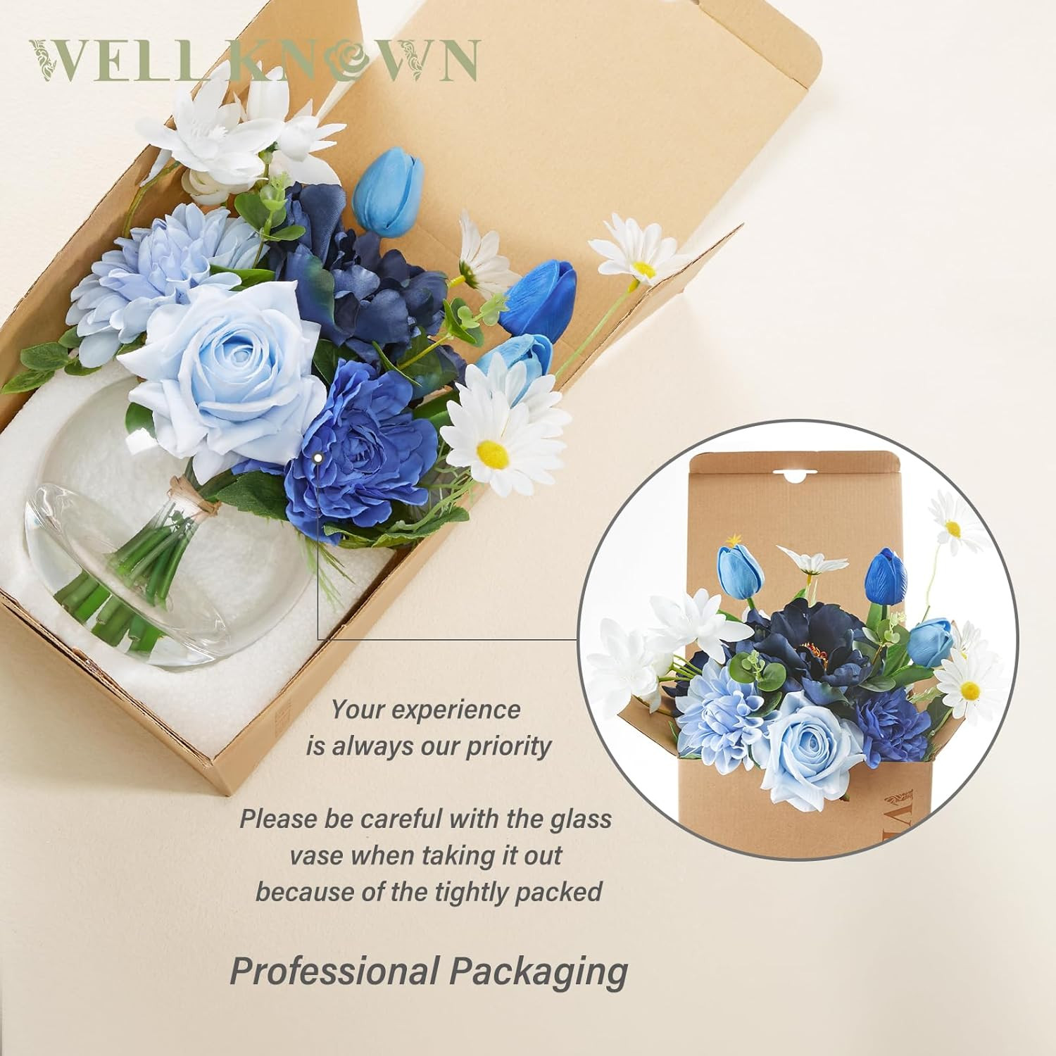 Artificial Flowers with Vase Silk Flower Arrangements in round Bowl Vase with Fa