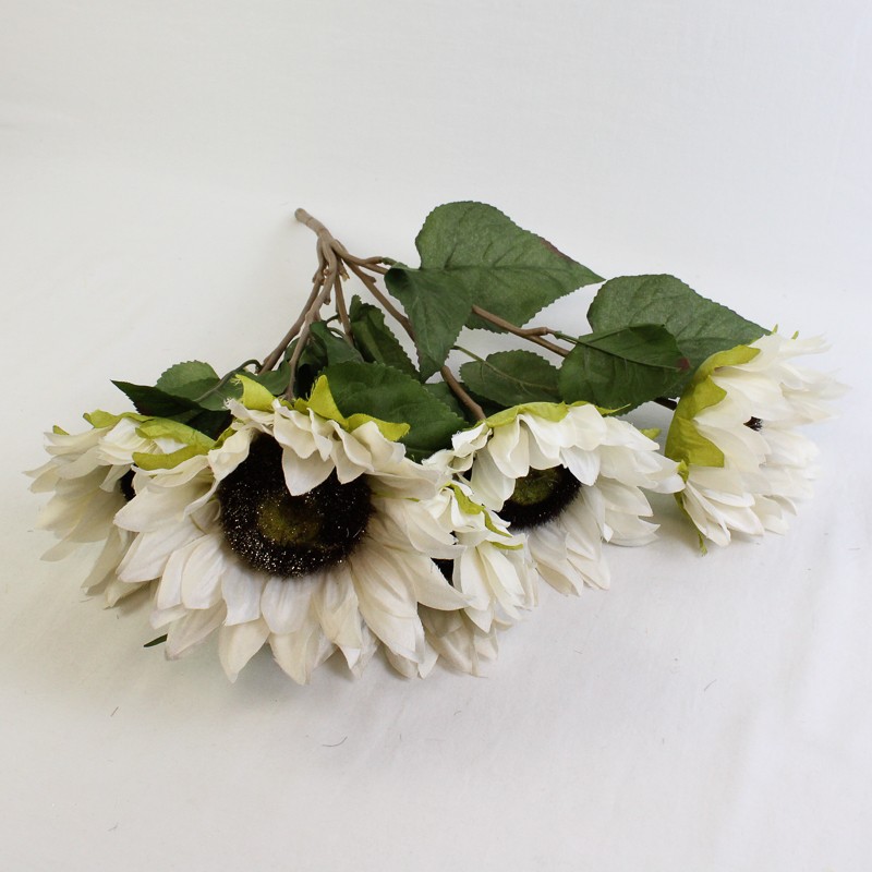 Lot of 3 Springtime Decorative Artificial Flower Bouquets White Yellow Pink