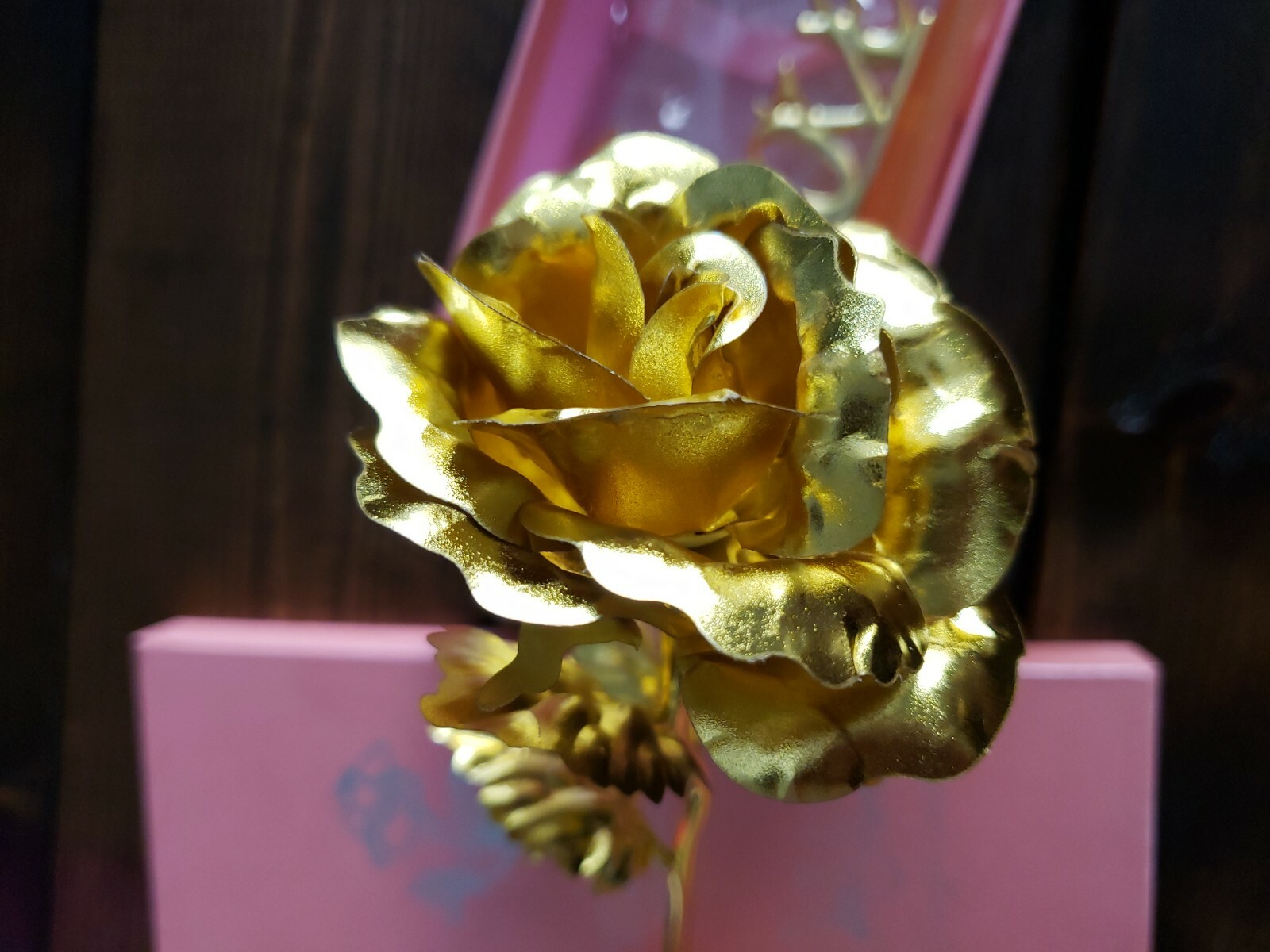 24K Gold Foil Rose With Certificate Of Authenticity & Love Stand *NEW*