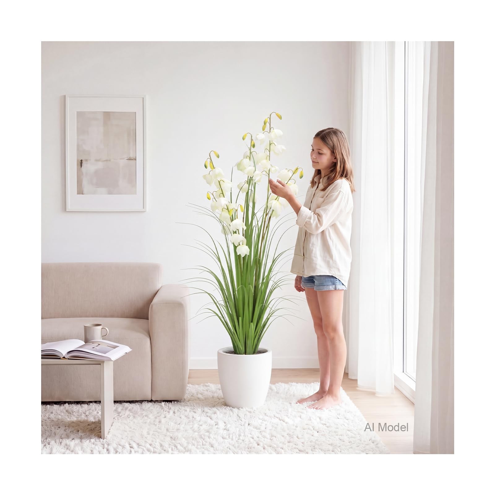 5FT Tall Potted Lily of the Valley Artificial Plant