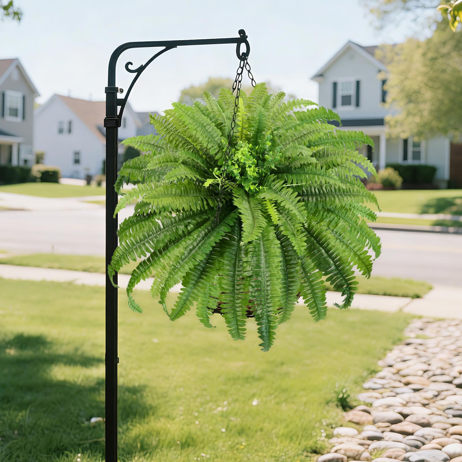 Fake Ferns, Artificial Ferns for Outdoors large, 2 Packs 45in Faux Fern Green…