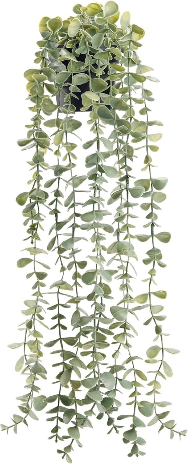 1Pcs Fake Plants Hanging Artificial Potted Faux Eucalyptus Plants for Modern …