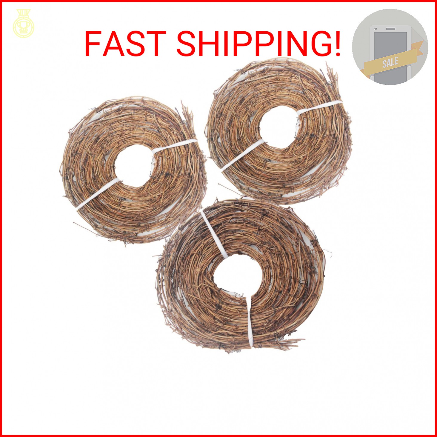 15 Feet Grapevine Garland DIY Crafts Natural Grapevine Twig Vines, 3 PCS Vines G
