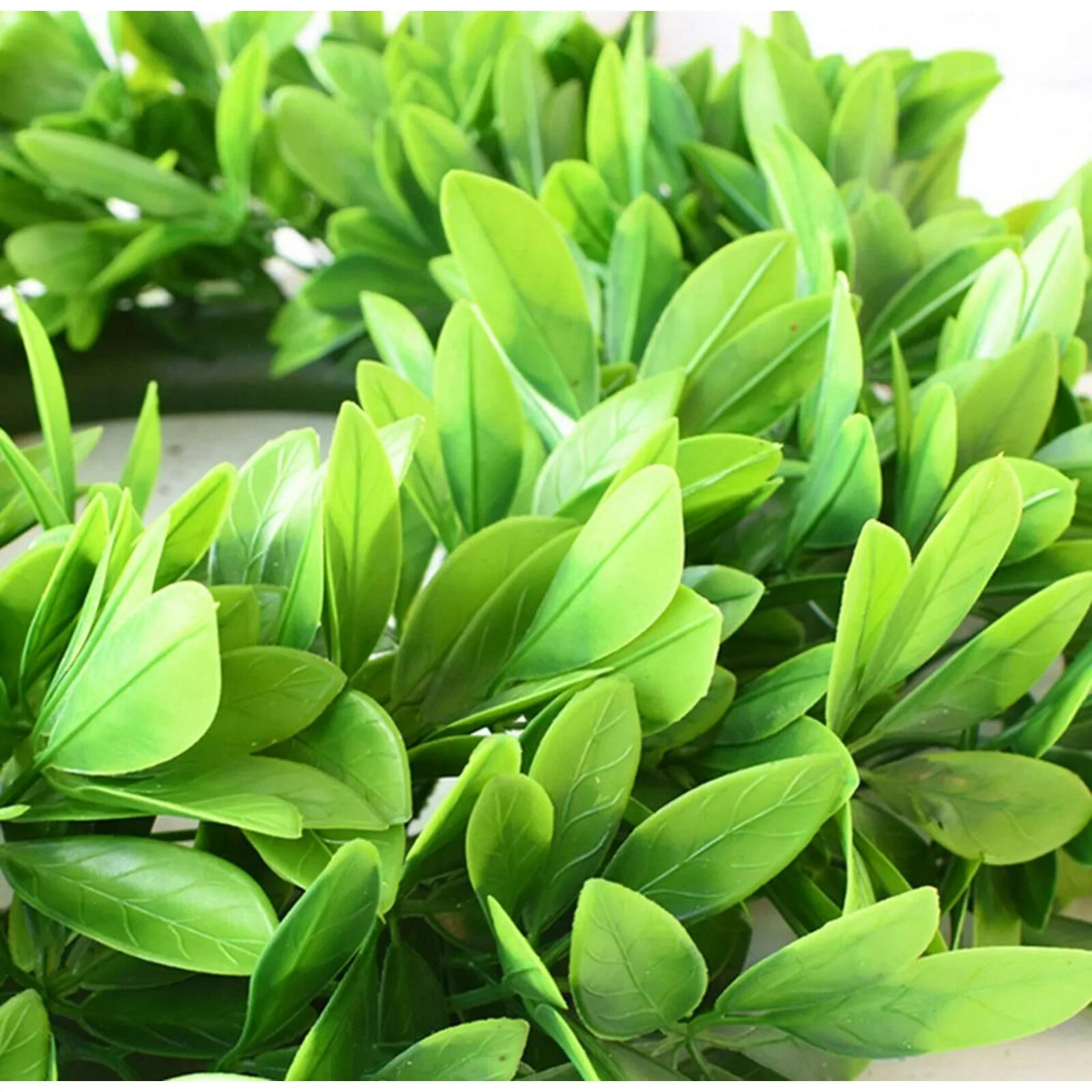 17″ Artificial Green Leaves Wreath, Artificial Boxwood Wreath