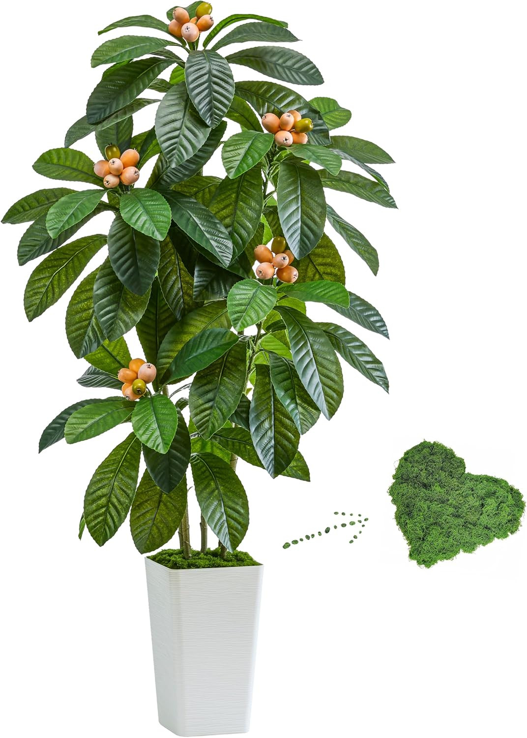 5FT Artificial Loquat Tree – Tropical Silk Plant for Home & Office Decor