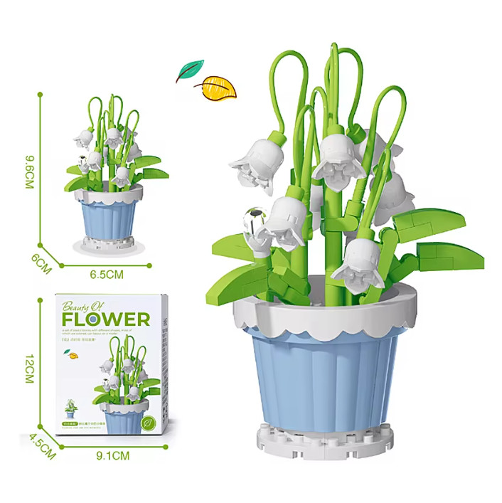 Creative Building Block Bouquet, Eternal Flower Plant Potted Gift, Rose Sunflowe