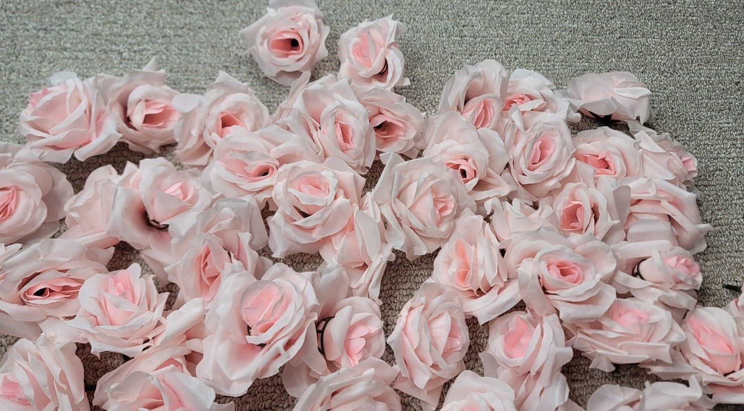 50 Pc Wreath Light Pink Rose Flowers Table Top Decor Wedding Decoration Tops NEW