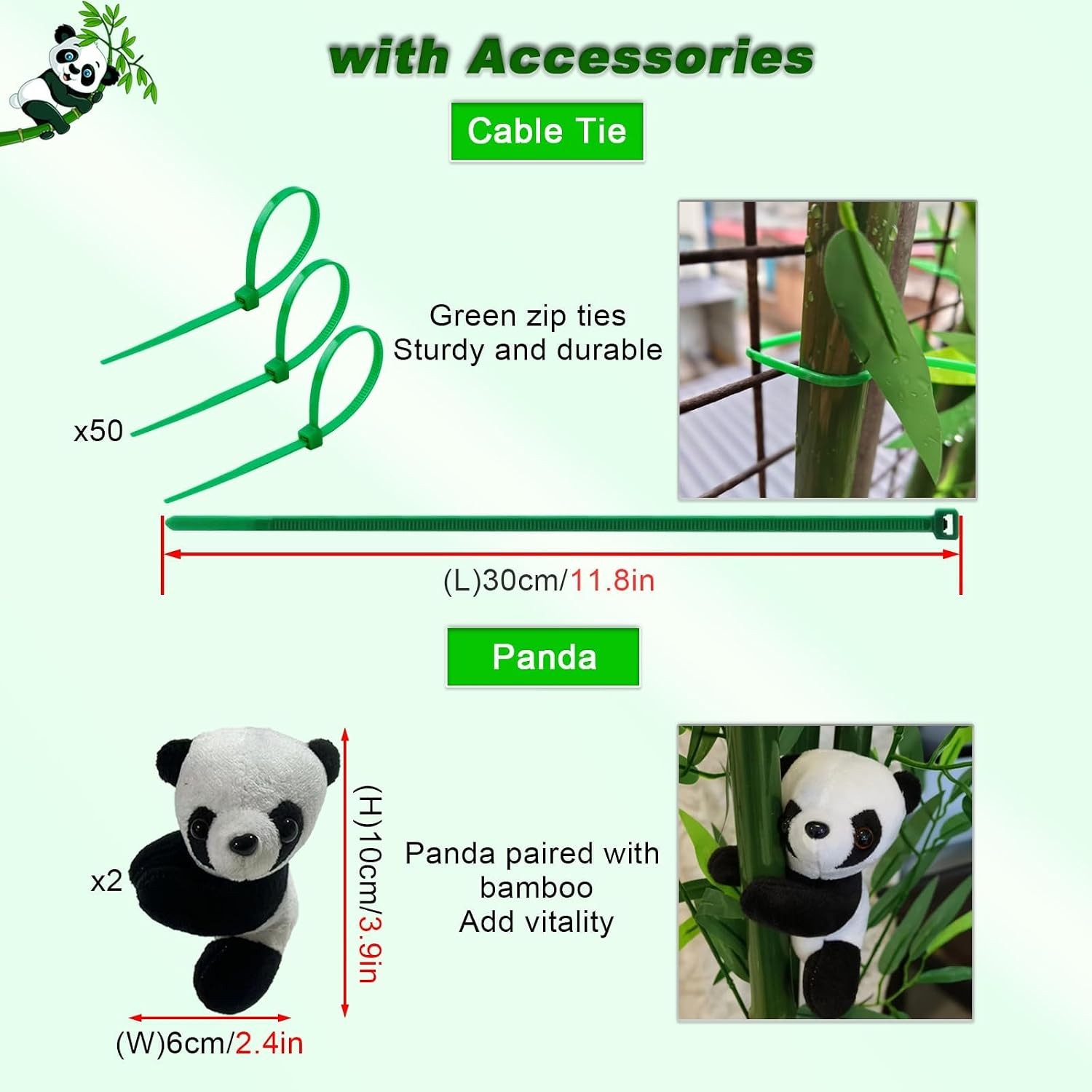 4FT Artificial Green Bamboo Decorative Plant Faux Outdoor Artificial Bamboo
