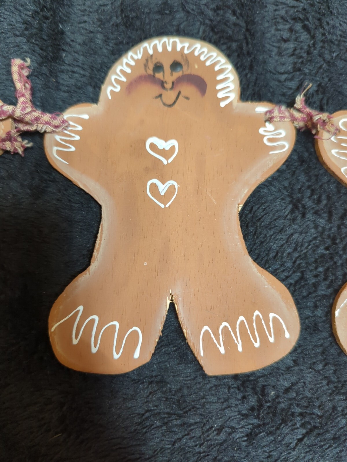 Primitive Rustic GINGERBREAD MAN Basket & Hanging Decorations HAPPY HOLIDAYS