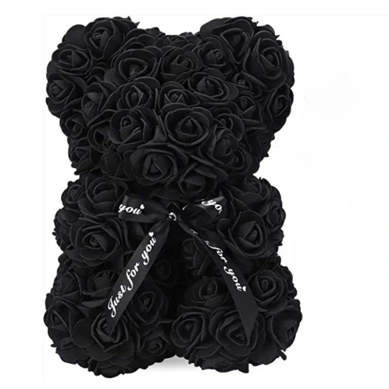 Eternal Rose Teddy Bear Artificial Flower Gift for Mom Birthday Anniversary
