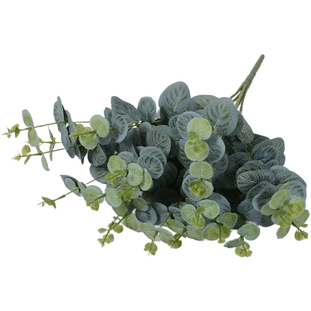 47cm Faux Eucalyptus Stems Silk Material Plastic Steel Wire for DIY Decor