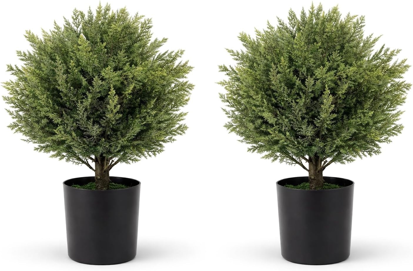 Artificial Outdoor Plants Topiary Cedar Trees 2 Pack Faux Trees Potted Bushes…