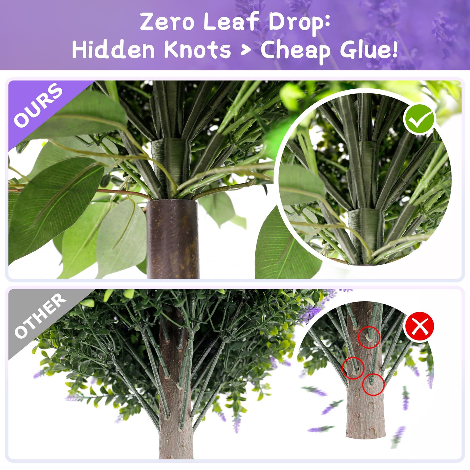 28″ Artificial Boxwood Topiary with Lavender, UV Resistant Topiary Tree Faux …