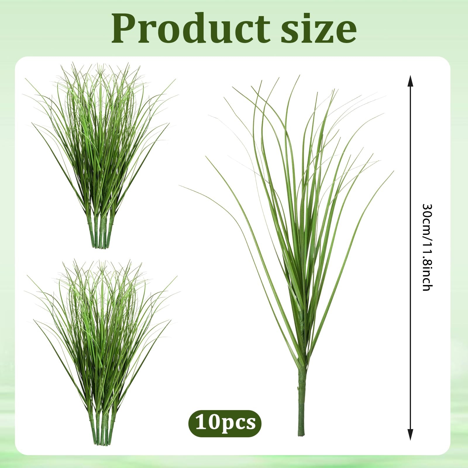 10 PCS Artificial Plants Onion Grass, Faux Shrubs Wheat Grass Greenery Stems …