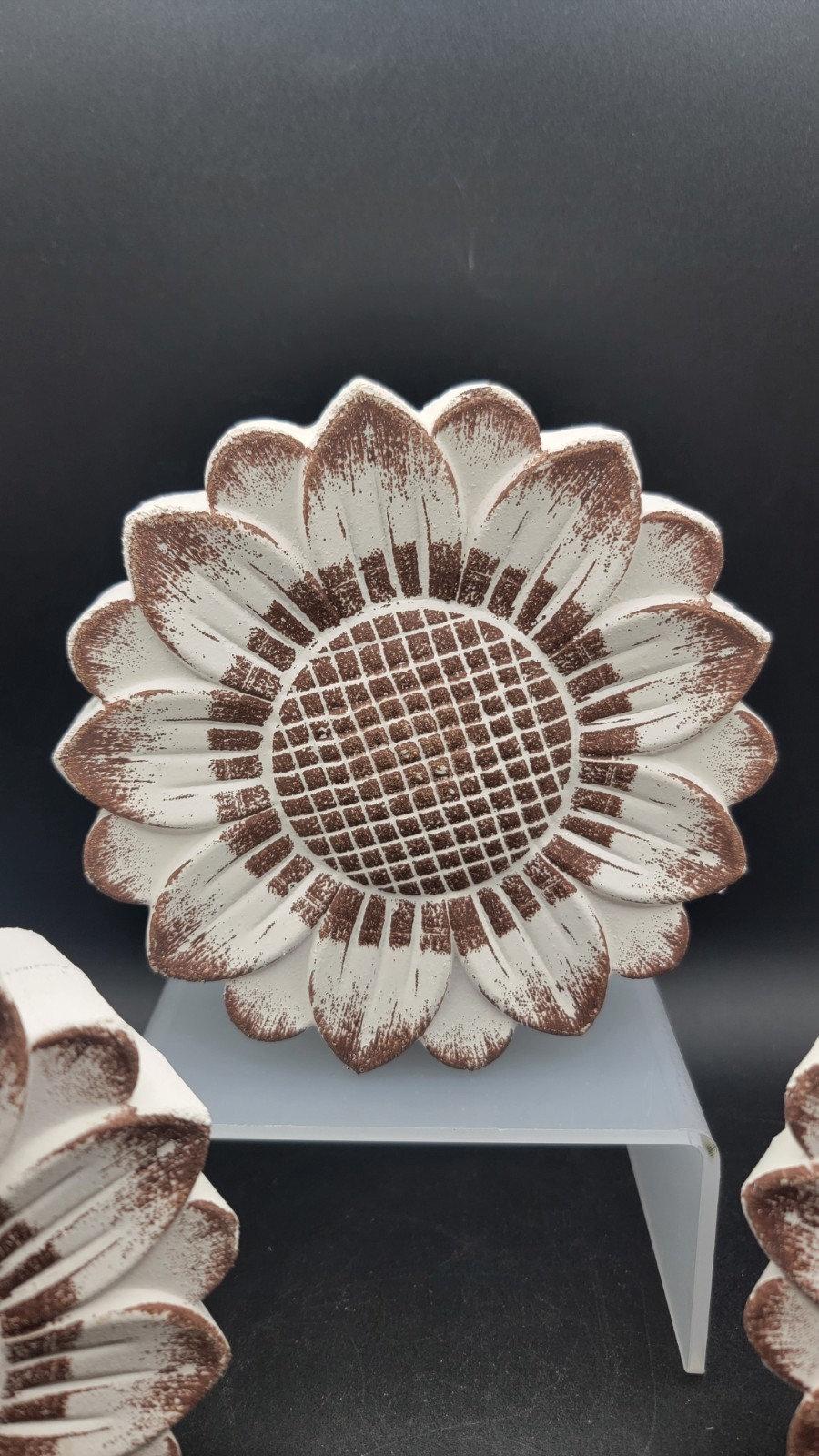 Sunflower Decor Set of 4 Rustic Farmhouse Floral Plaques Shelf Sitters DIY Craft