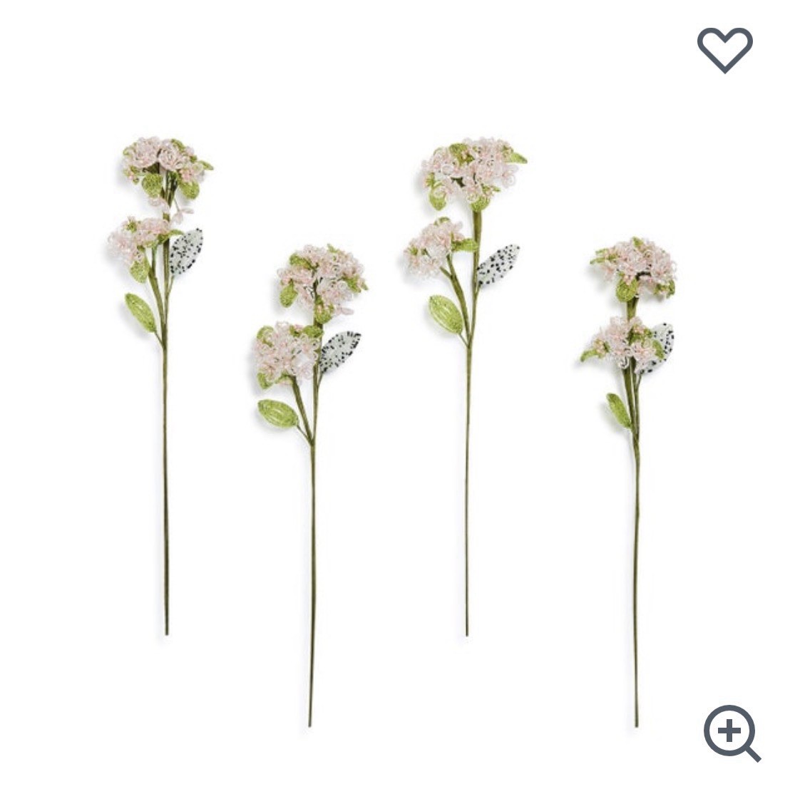 New Mackenzie Childs Pink Beaded Hydrangea Bundle 4 Stems 35518
