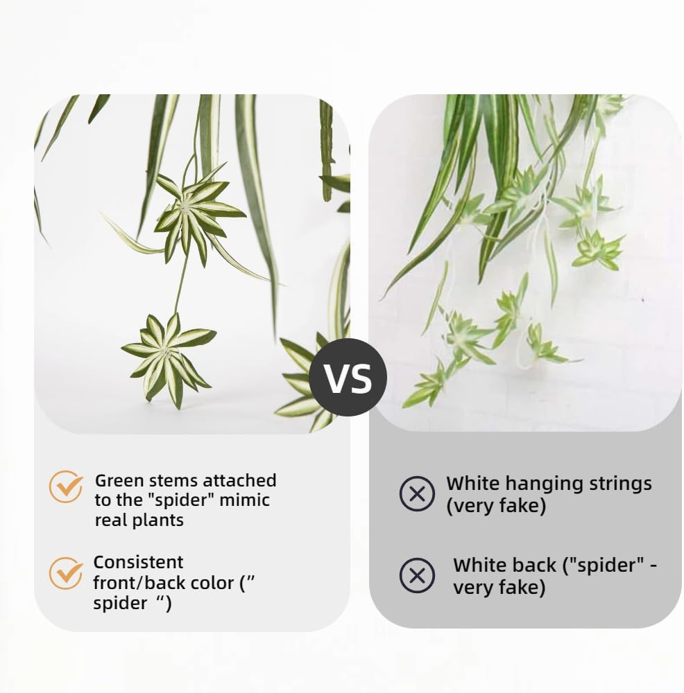 Artificial Spider Plant Silk Faux Chlorophytum Comosum Greenery Fake Spider Hang
