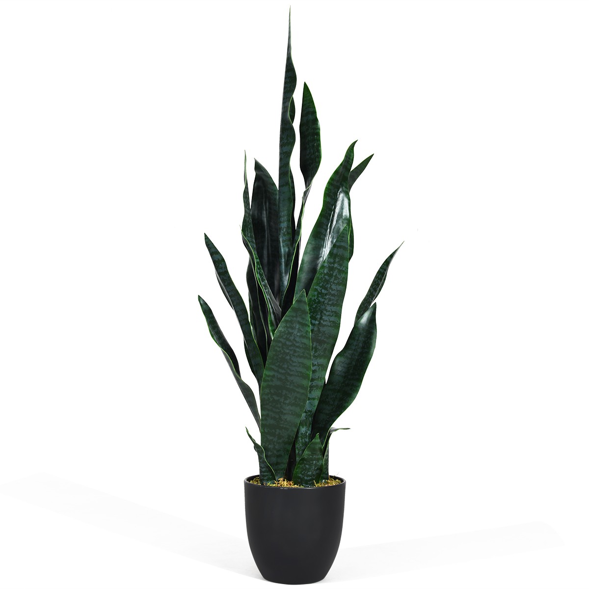 Artificial Snake Plant 35.5″ Fake Sansevieria Indoor Outdoor Decoration Green