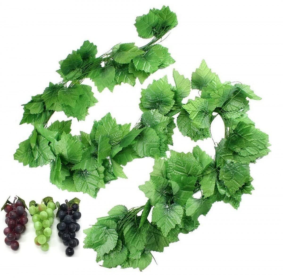 12 Strands 90 ft Artificial Fake Grape Vines with 3 Strings Grapes, Hanging P…