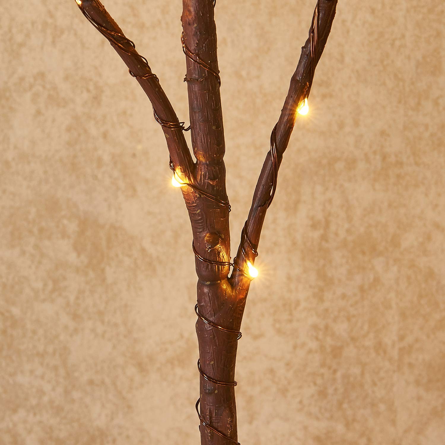 Lighted Brown Twig Branches Plug in with Dimmer and Timer 30IN 150 LED Fairy …