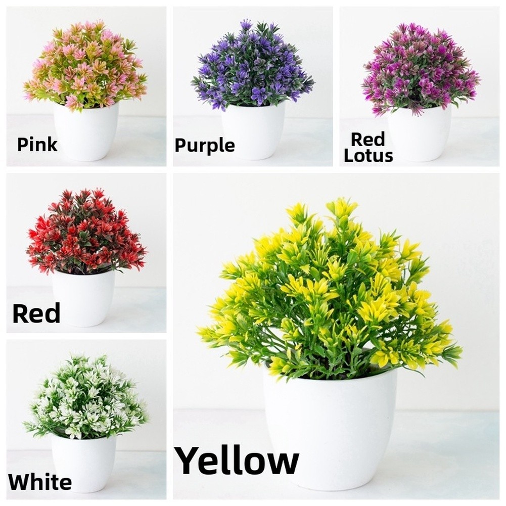 Lifelike Faux Potted Flowers Silk Plant for Hotel Lobby Reception Styles