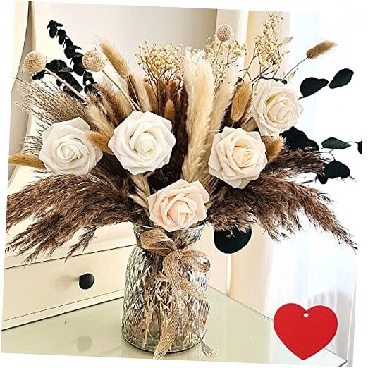 100pcs Artificial Flowers Arrangement With Vase pampas bouquet in vase