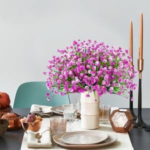 12 Bundles Artificial Flowers for Outdoors Decor, Mixed Color | Fake plastic