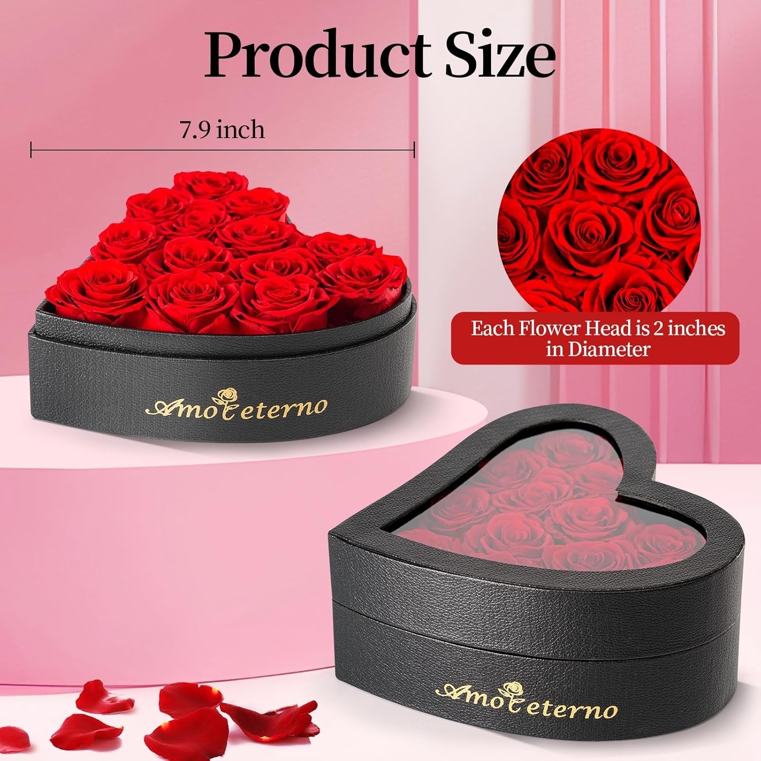 Flower, Forever Roses in A Box, Fresh Flowers, Birthday Gifts for Her, Women,…