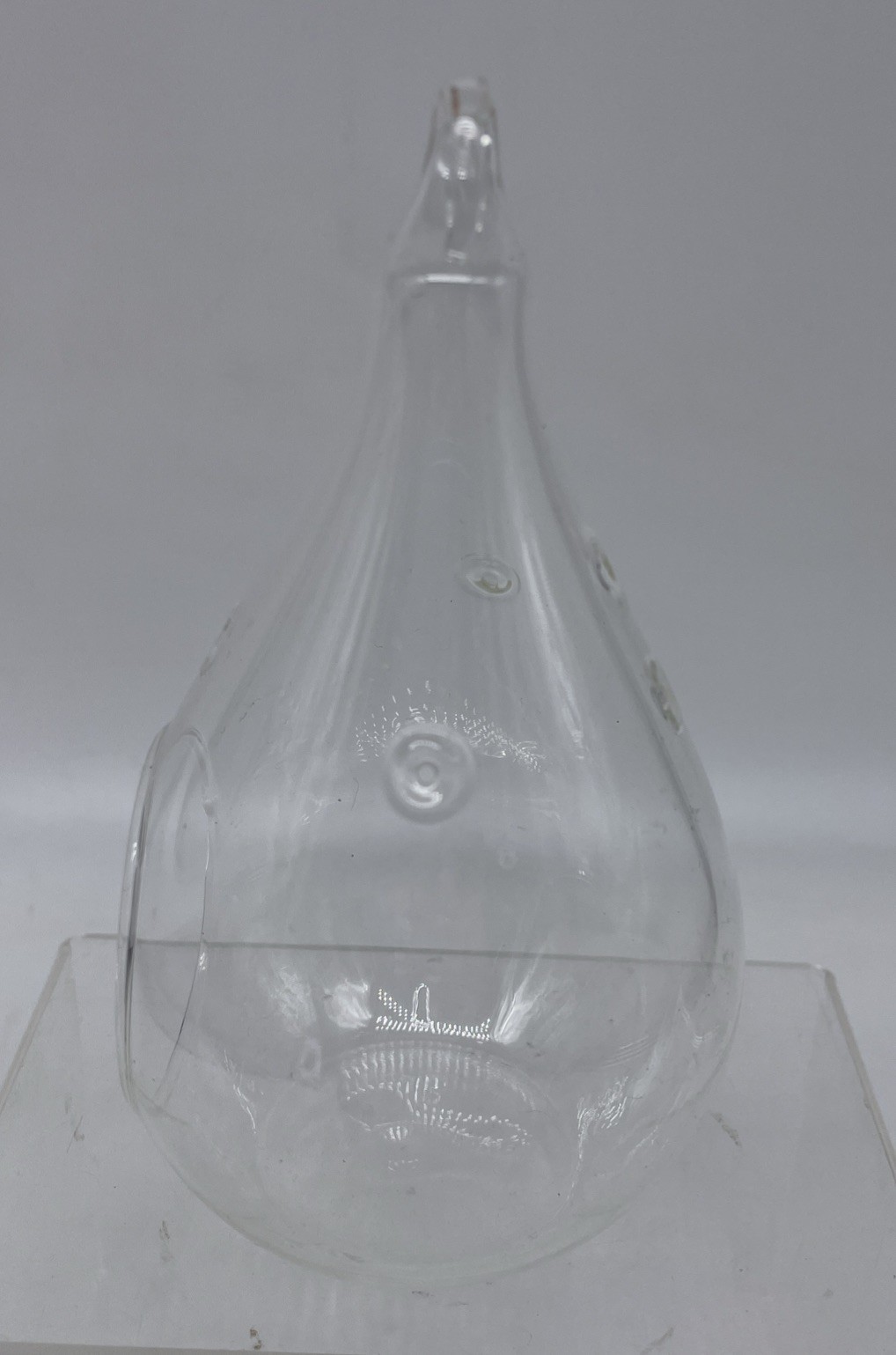 6 Blown Glass Teardrop Hanging Plant Terrarium 5” Clear EUC