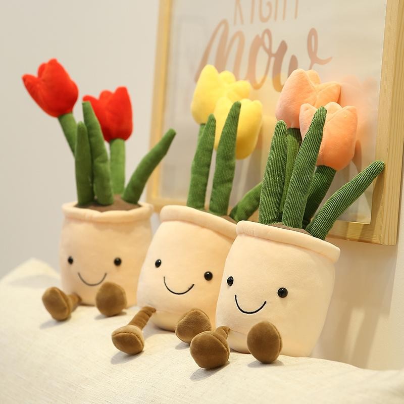 30cm Artificial Flower Plush Toy Green Plants Bloom Cactus Sunflower Cactus Soft