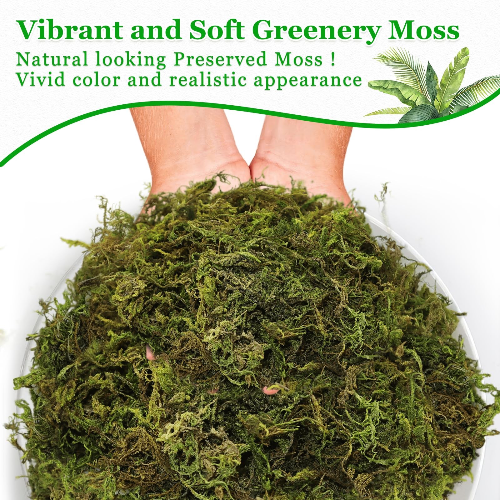 7oz Artificial Fake Moss for Indoor Plants Premium Faux Craft Potted Plant