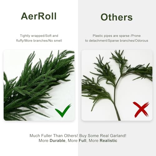 Artificial Norfolk Pine Garlands, Christma Real Touch Winter Pine 9Ft 1