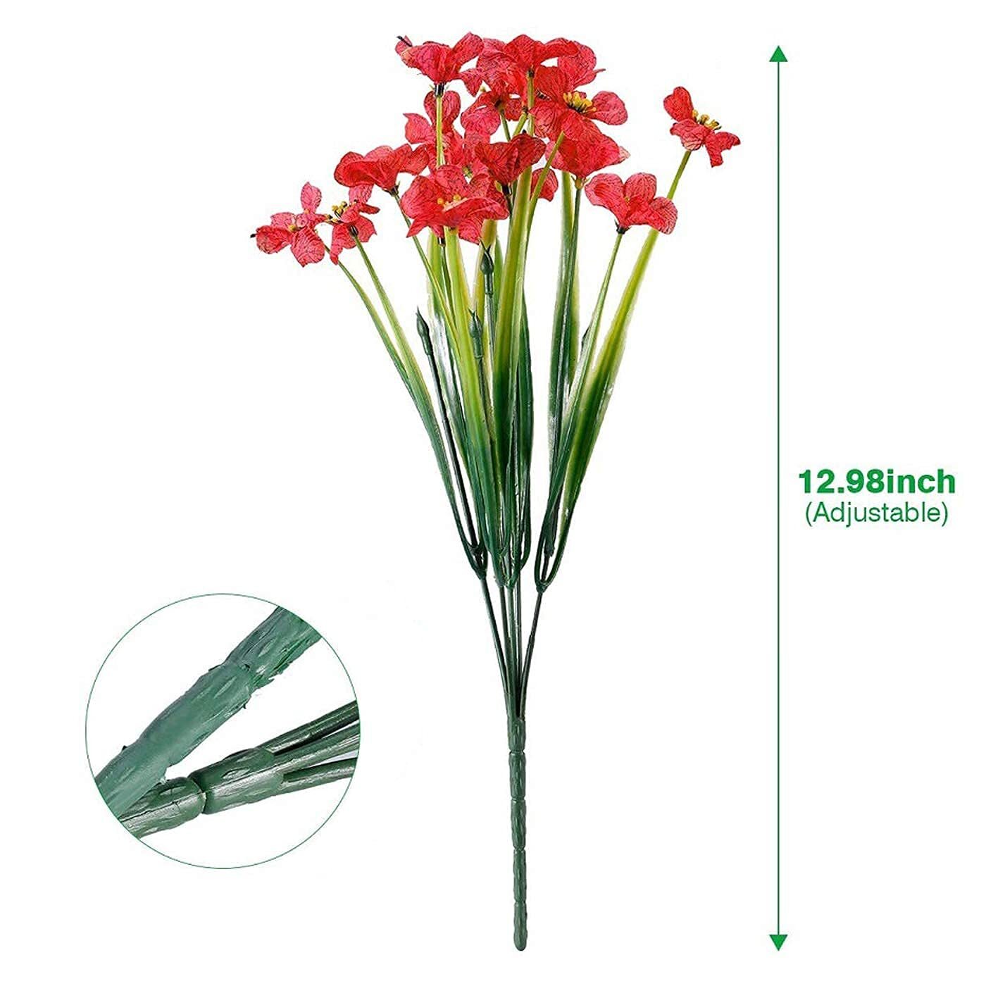 20 Bundles Artificial Flowers for Outdoors, UV Resistant Fake Flowers with Pl…