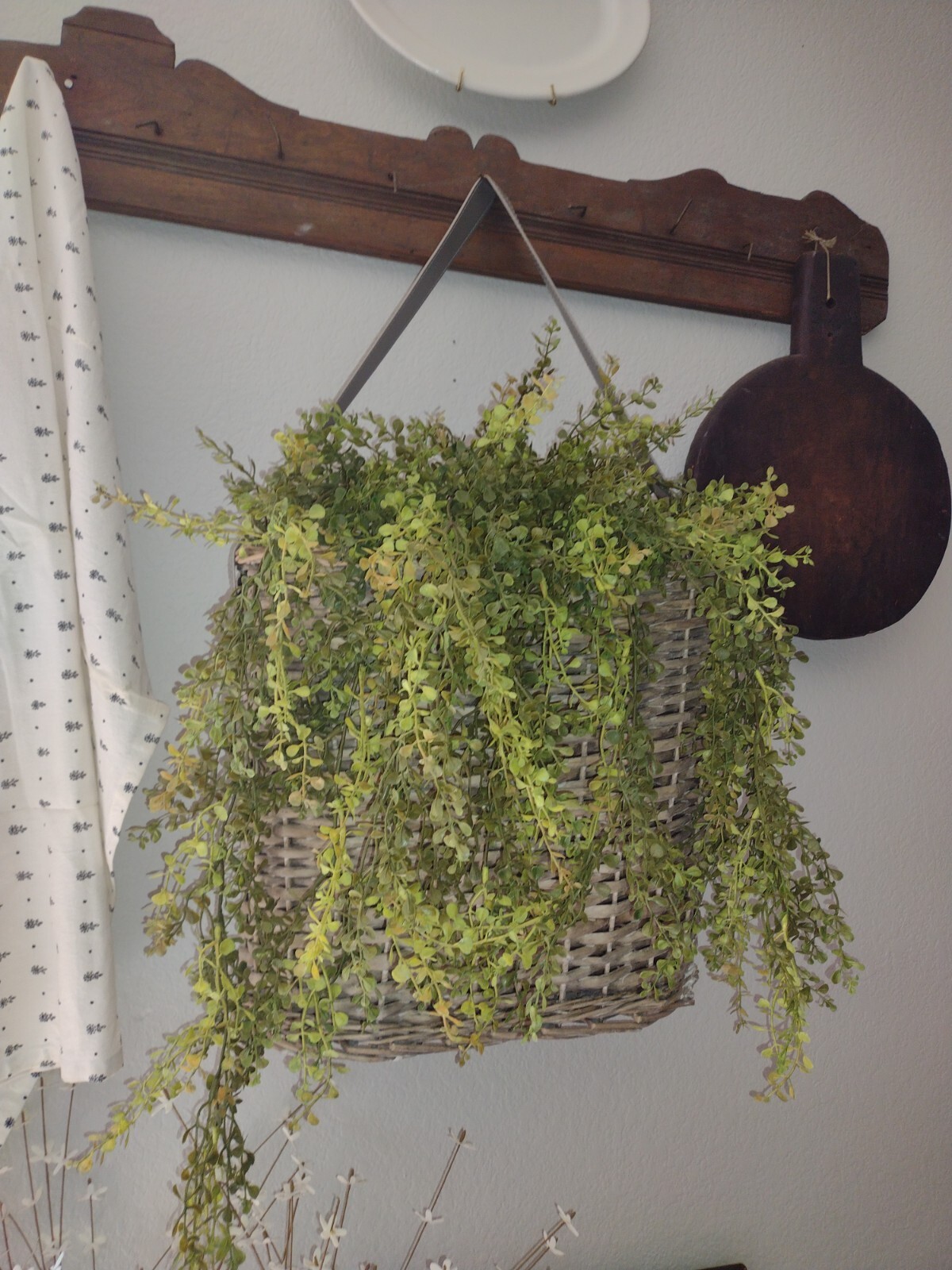 Lifelike Artificial Faux Hanging Trailing Plant Farmhouse Greenery Peperomia