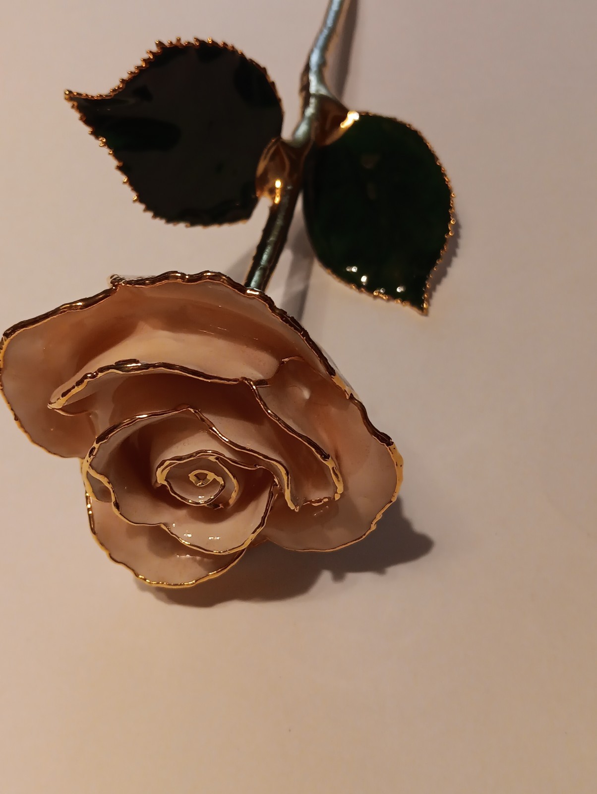 LOT Real Rose Dipped In Gold – Dark Green & White 24K Gold Rose Good Condition