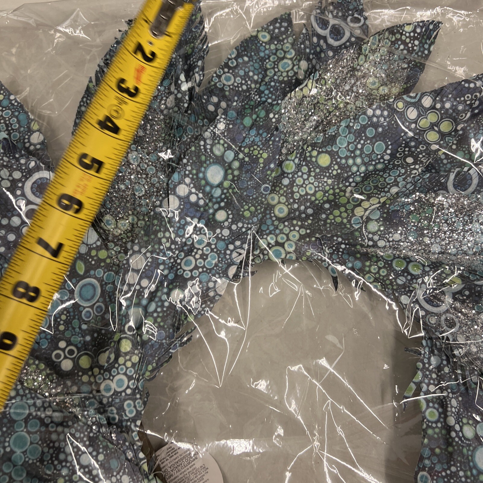 Lot Of 8 Dept 56 Coast Pearl Bay Watercolor Faux Feather Wreath Blue Green 24”