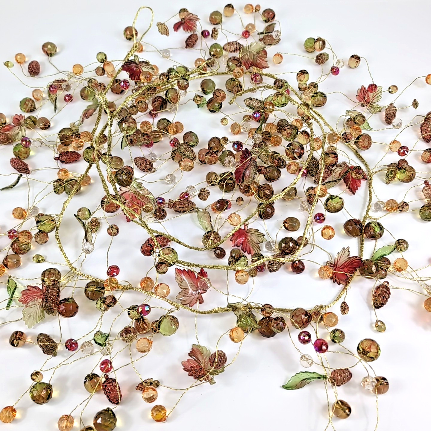 3 Handmade Garland Decor Acrylic Beads Grapes Berries Leaves Autumn Patio Decor