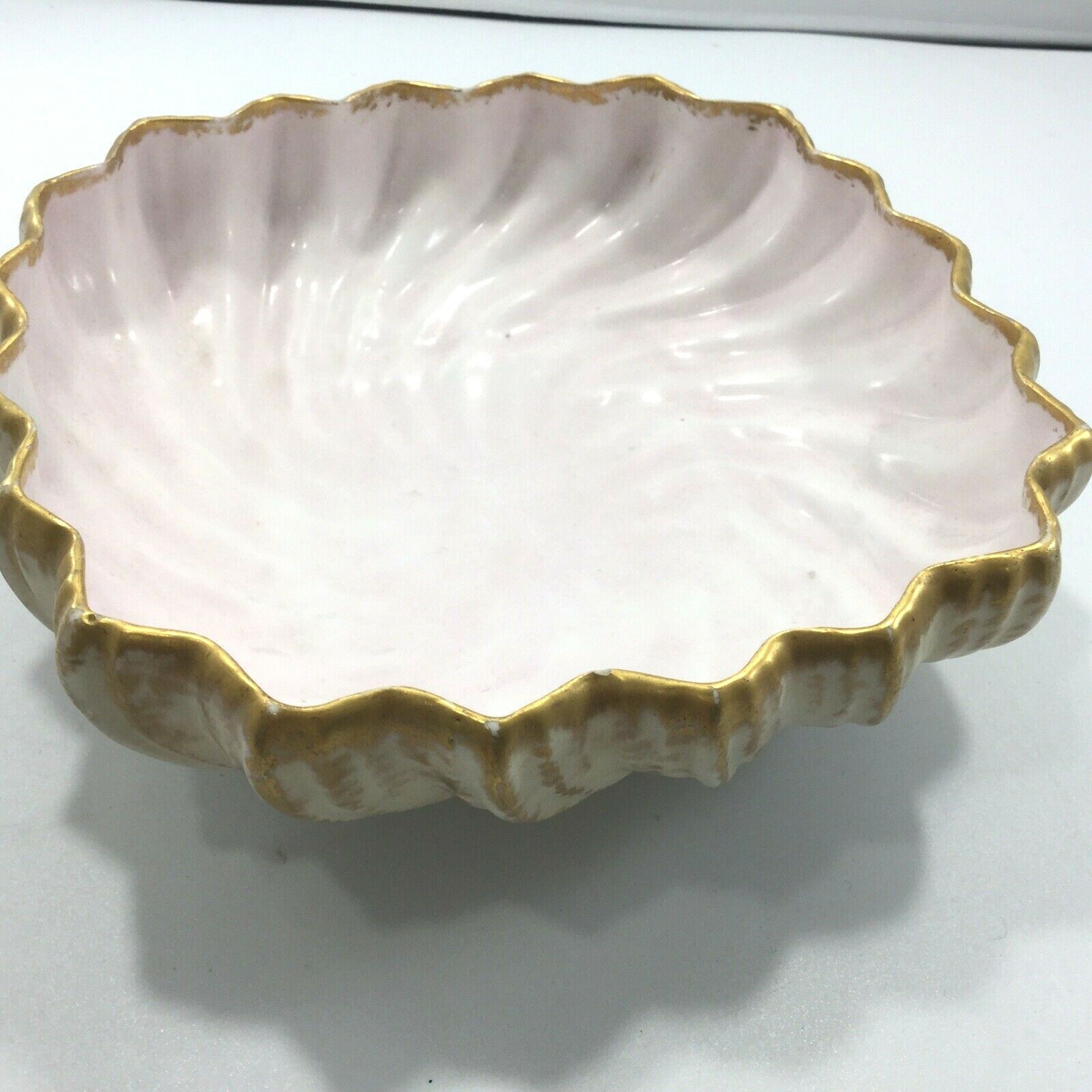 Vintage Leonard Vienna Austria Square Dish or Bowl Gilded Shell Pink