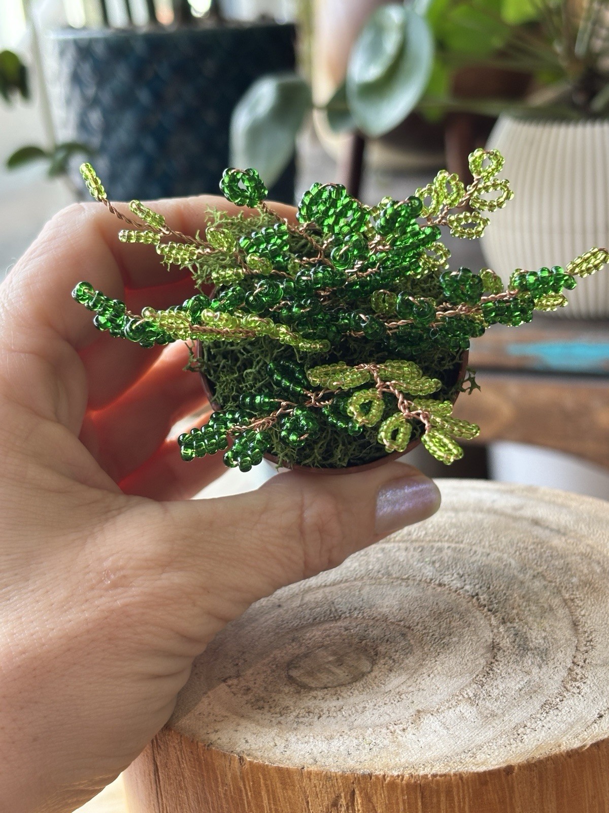 Forever Fern Beaded Plant Magnet