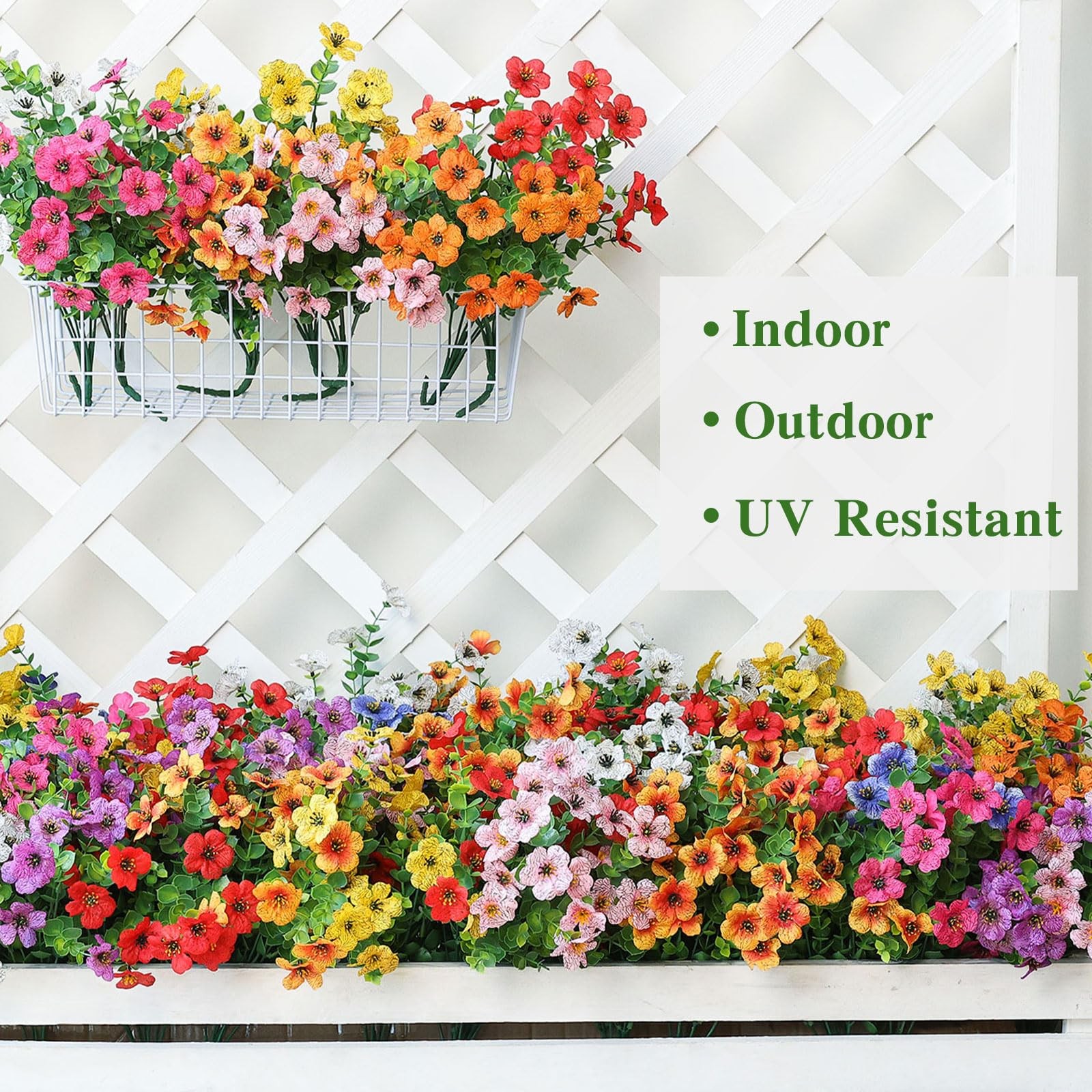 Artificial Flowers for Outdoors 20 Bundles Realistic Faux Silk Flower UV Resi…
