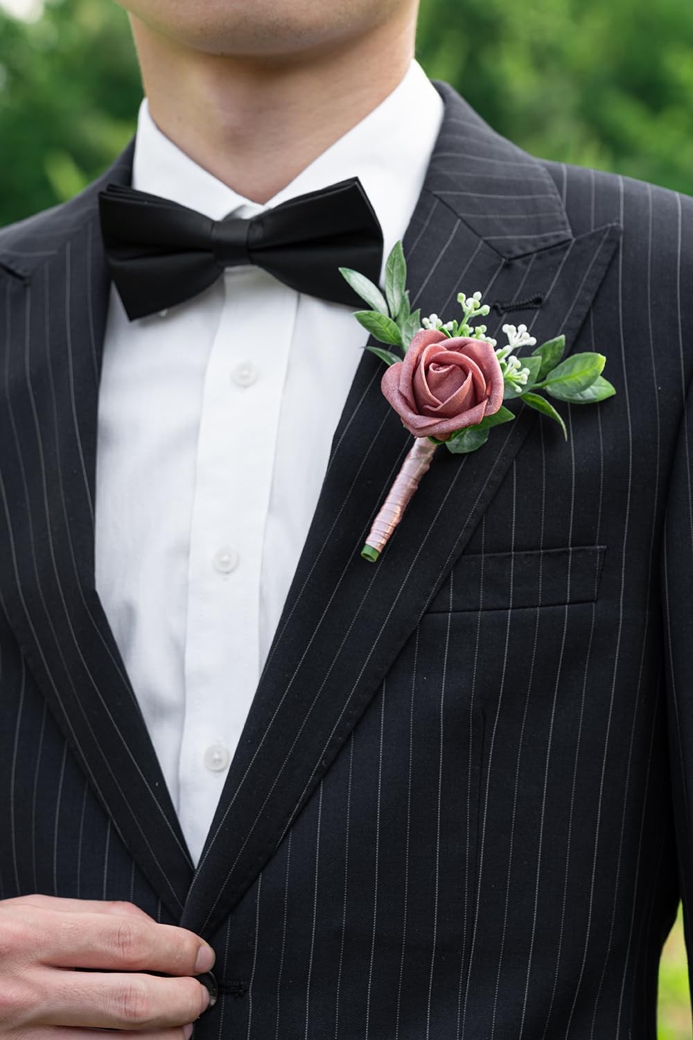 10PCS Boutonniere for Men, Wedding Prom Boutonniere for Groom Groomsmen Guest…
