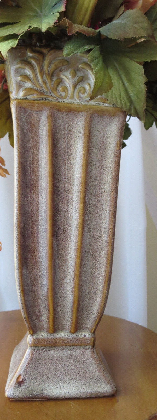 FLORAL FALL ARRANGEMENT IN VASE ARTIFICIAL SILK/PLASTIC FLOWERS 21″x13″ NEW
