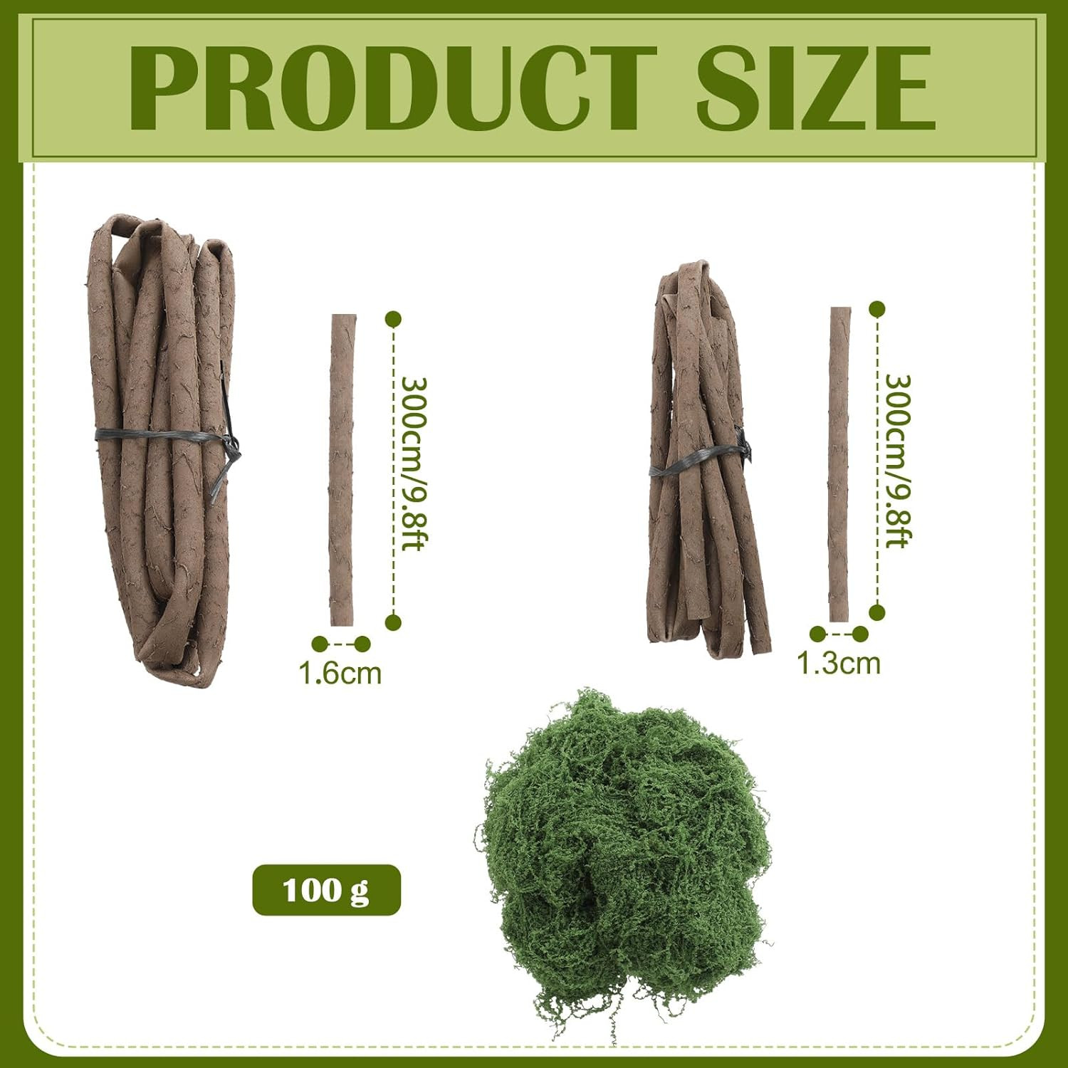 2 Pcs 118In Large Bendable Artificial Tree Branches with Moss Enchanted Forest D